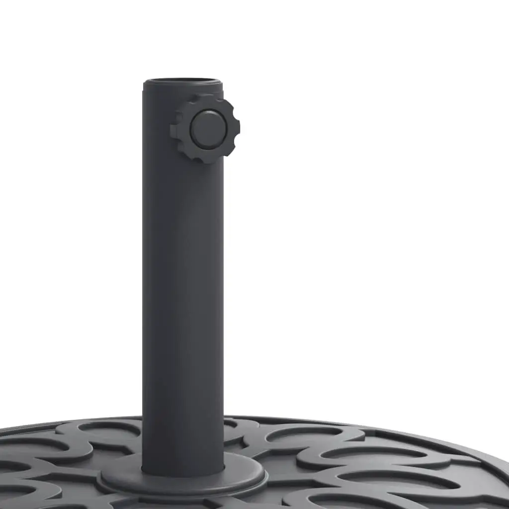 Round Parasol Base Black with Lockable Wheels for 38mm 48mm Poles