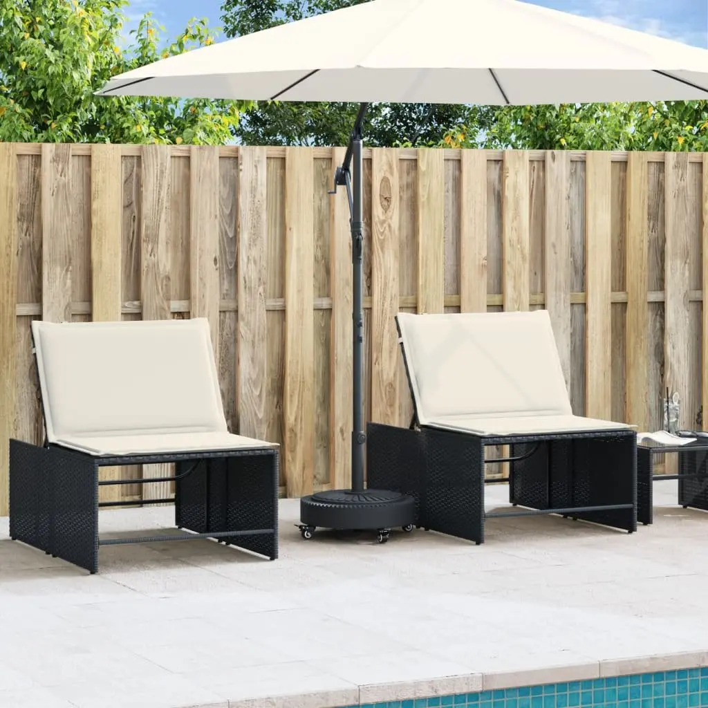 Round Parasol Base Black 27kg Lockable Castors