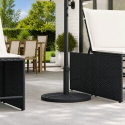 Parasol Base Round 12kg Concrete Plastic Outdoor Umbrella Stand for 38mm 48mm