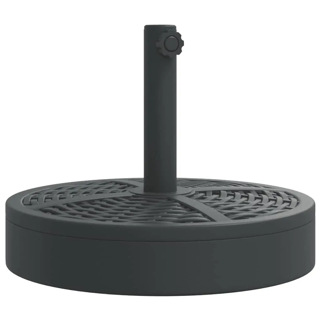 Round Parasol Base 25 kg Outdoor Umbrella Stand Black Pole Adapter 38 48mm