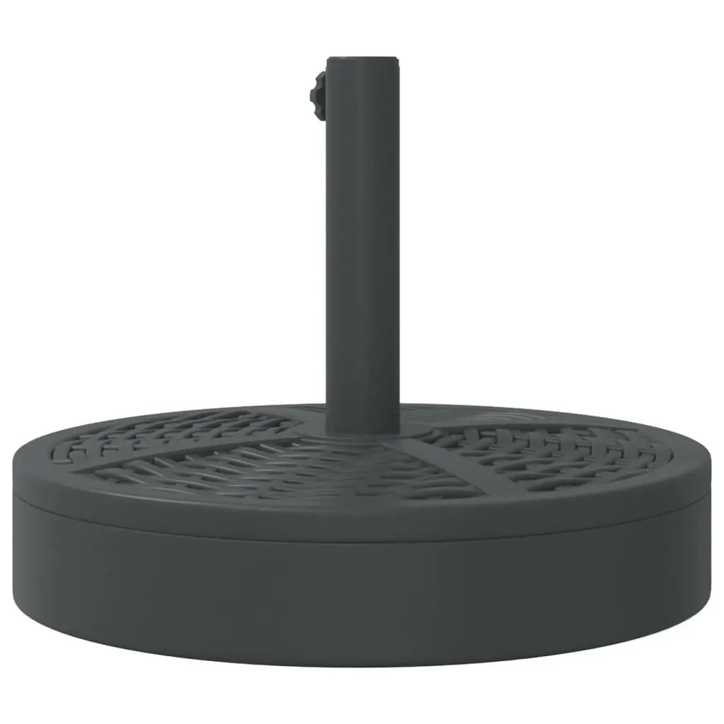 Round Parasol Base 25 kg Outdoor Umbrella Stand Black Pole Adapter 38 48mm