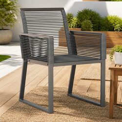 Compact Black Outdoor Chairs Set of 2, Strong and Lightweight