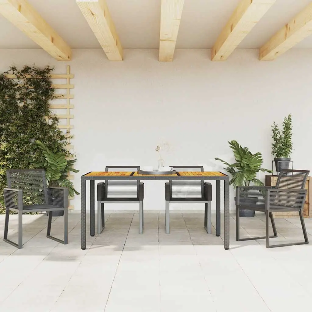 Garden Chairs Black Set of 4 PE Rattan Outdoor Seating Powder-Coated Steel Frame