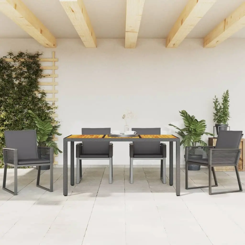 Outdoor Garden Chairs Black 4 Piece Cushioned Poly Rattan Seating Furniture
