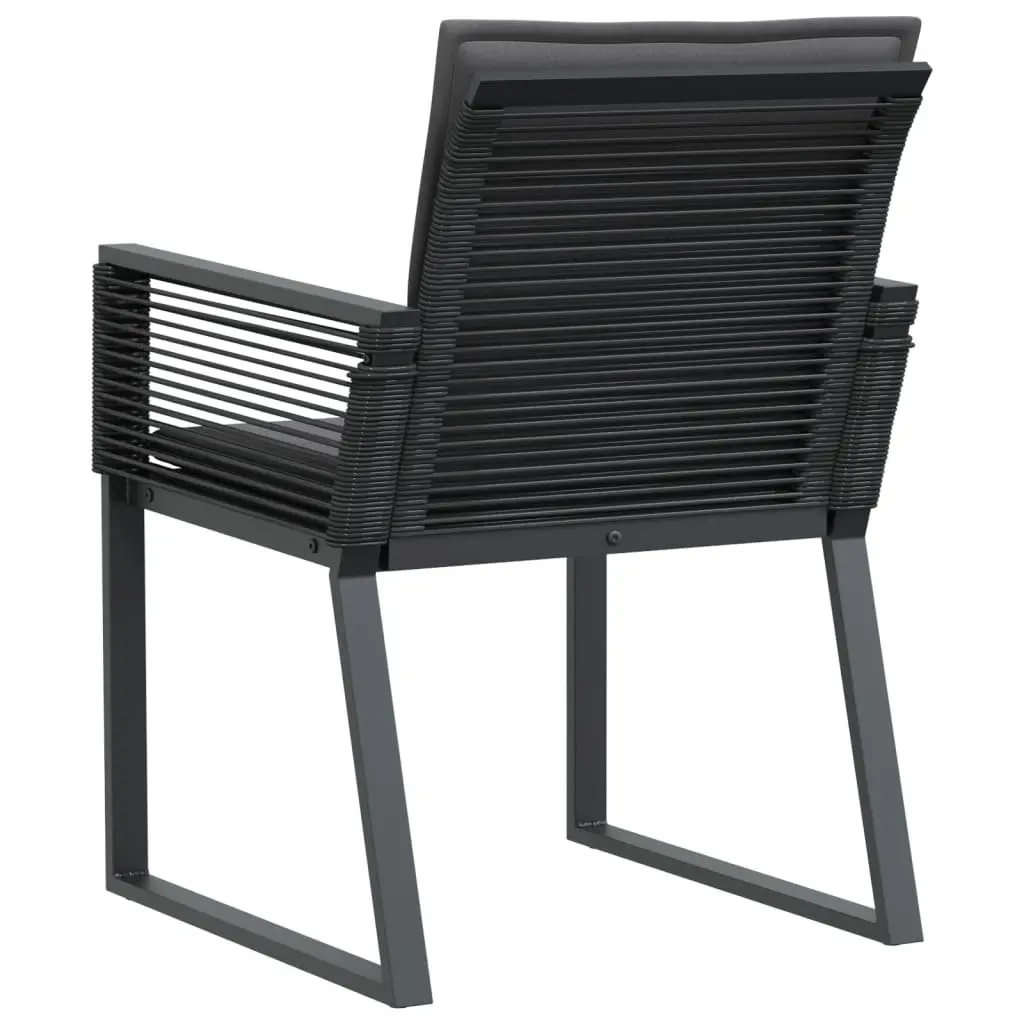 Outdoor Garden Chairs Black 4 Piece Cushioned Poly Rattan Seating Furniture