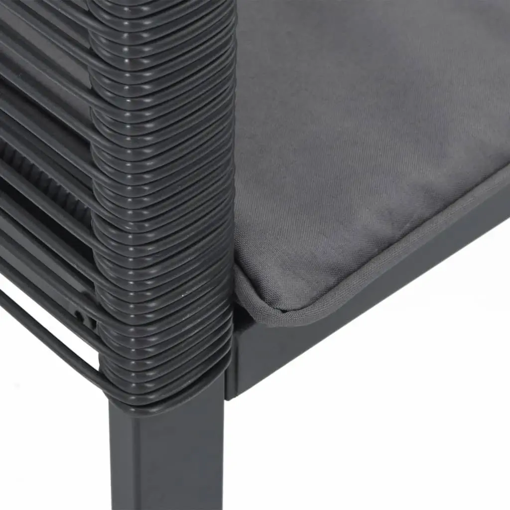 Outdoor Garden Chairs Black 4 Piece Cushioned Poly Rattan Seating Furniture