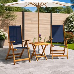 2 pcs Outdoor Folding Chairs with Adjustable Backrests