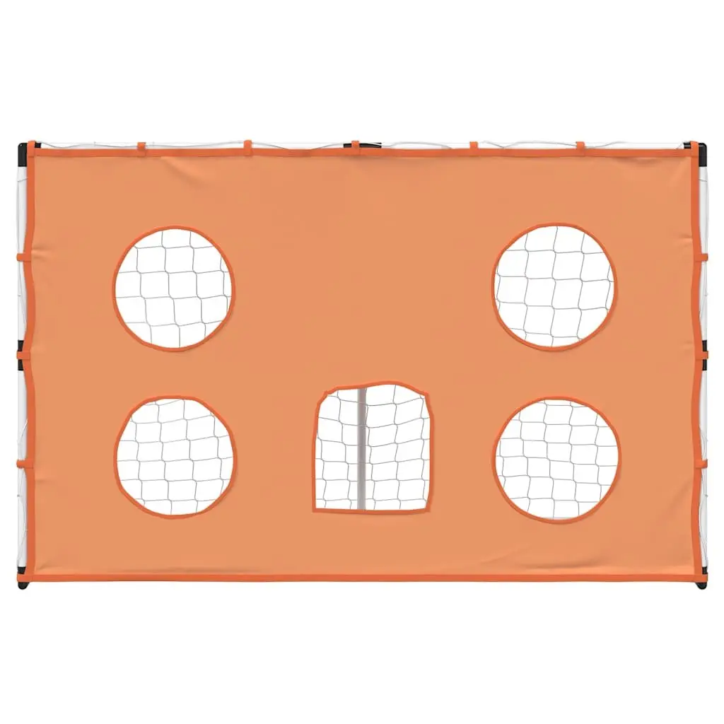 Kids Football Goal White 182x62x118cm Target Mat and Ball Indoor Outdoor