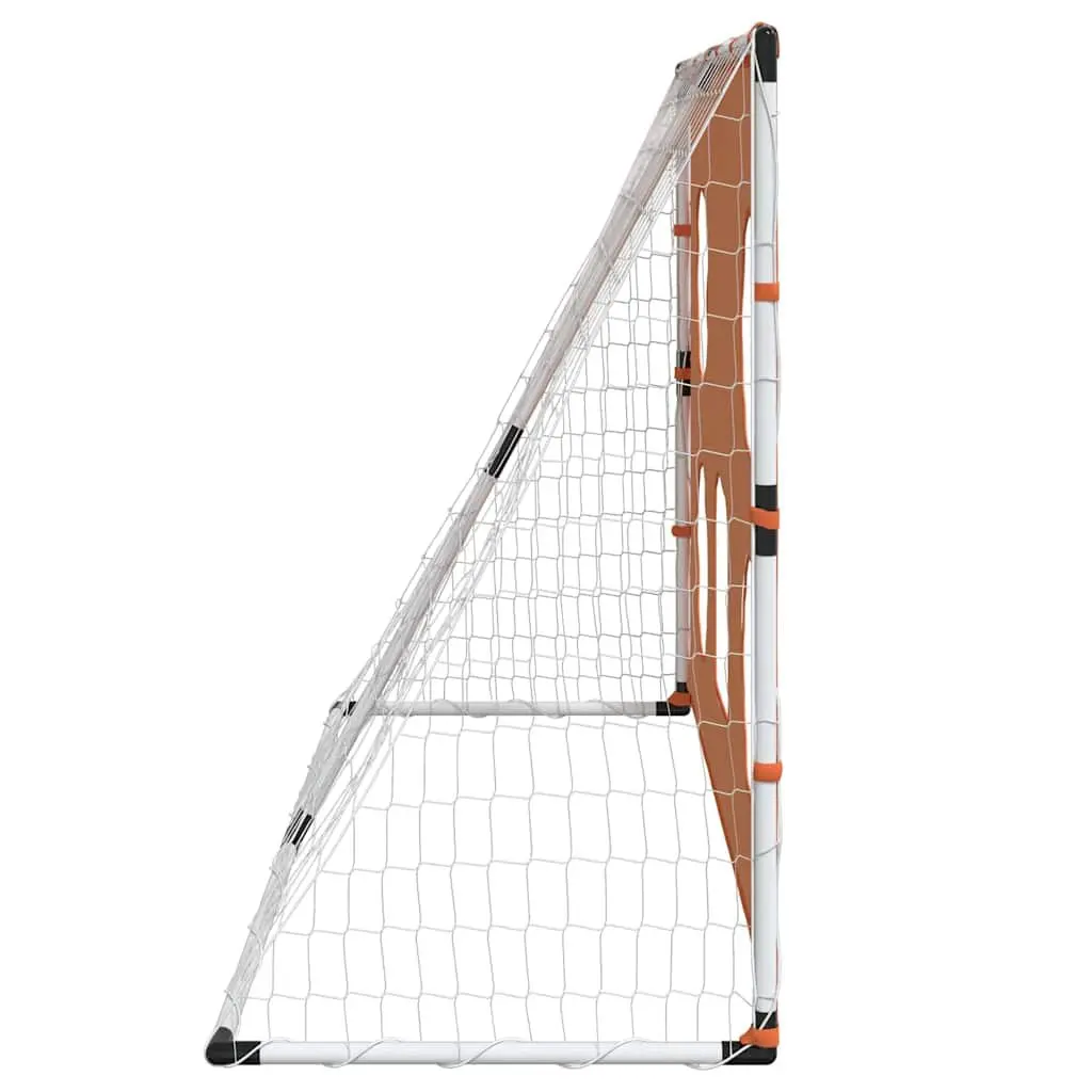 Kids Football Goal White 182x62x118cm Target Mat and Ball Indoor Outdoor