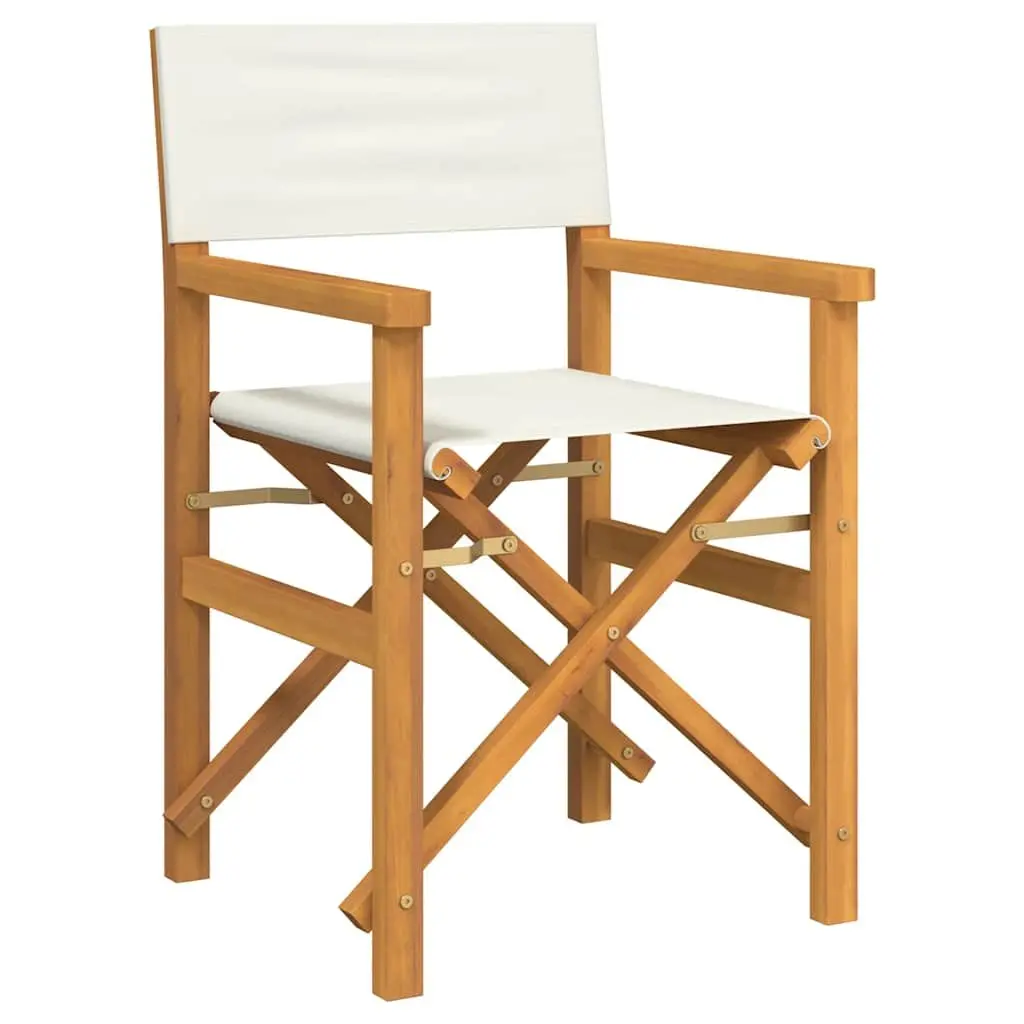 Folding Director's Chair Cream Outdoor Garden Patio Seating Camping Lounge Seat