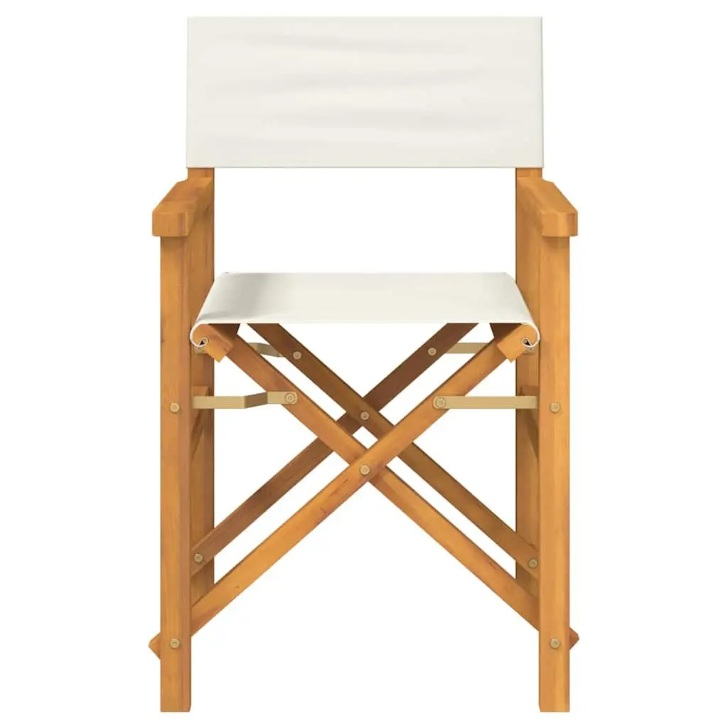 Folding Director's Chair Cream Outdoor Garden Patio Seating Camping Lounge Seat