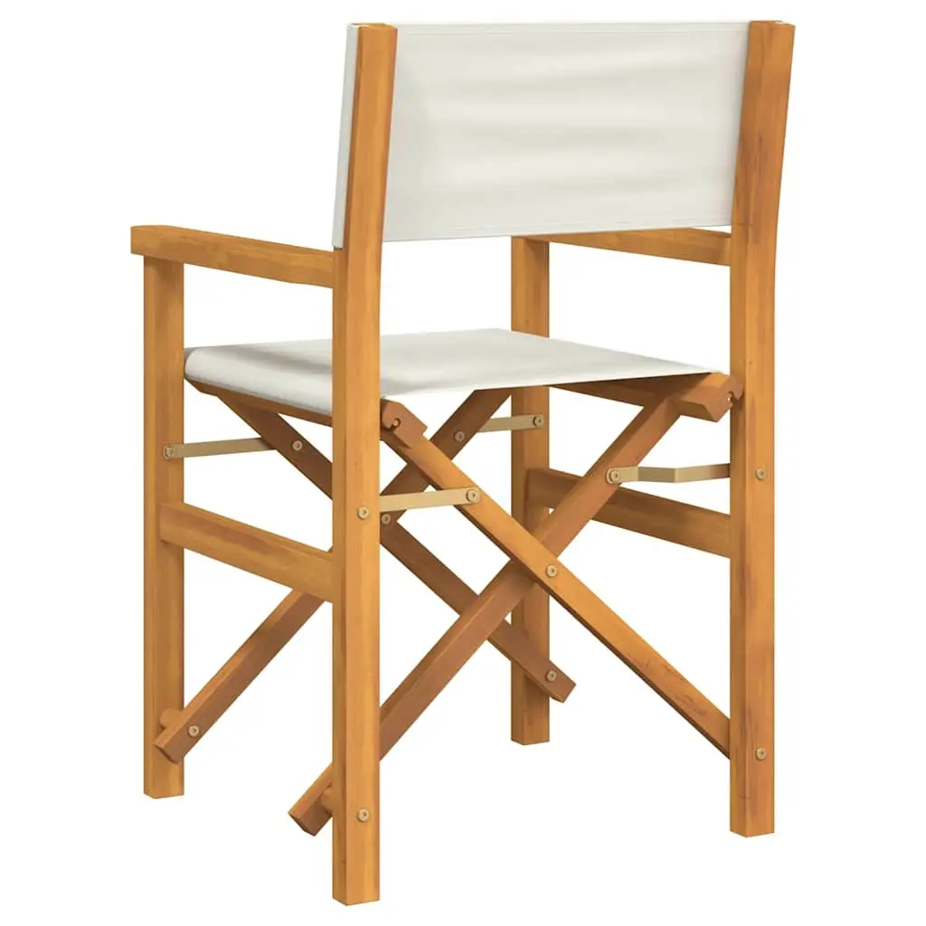Folding Director's Chair Cream Outdoor Garden Patio Seating Camping Lounge Seat