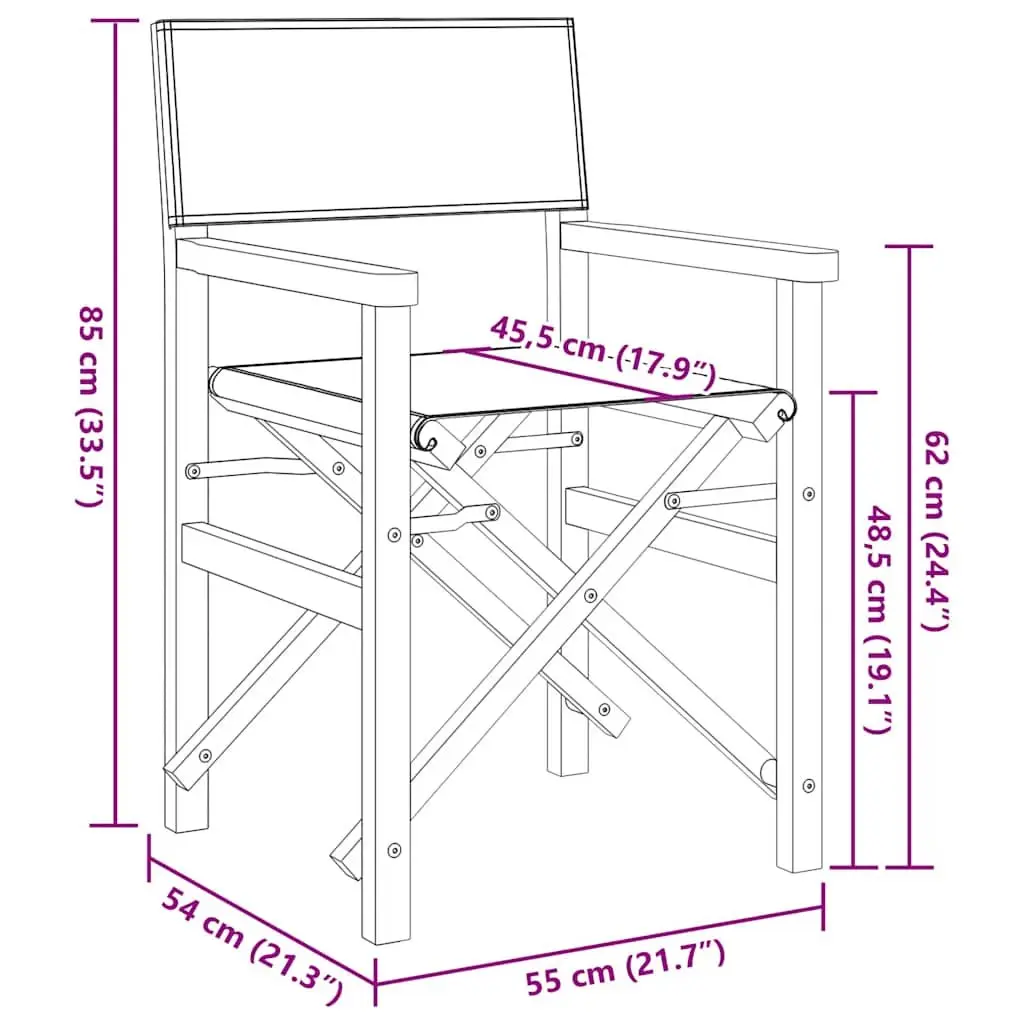 Folding Director's Chair Cream Outdoor Garden Patio Seating Camping Lounge Seat