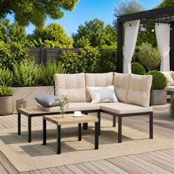 Garden Benches with Padded Cushions - Set of 2