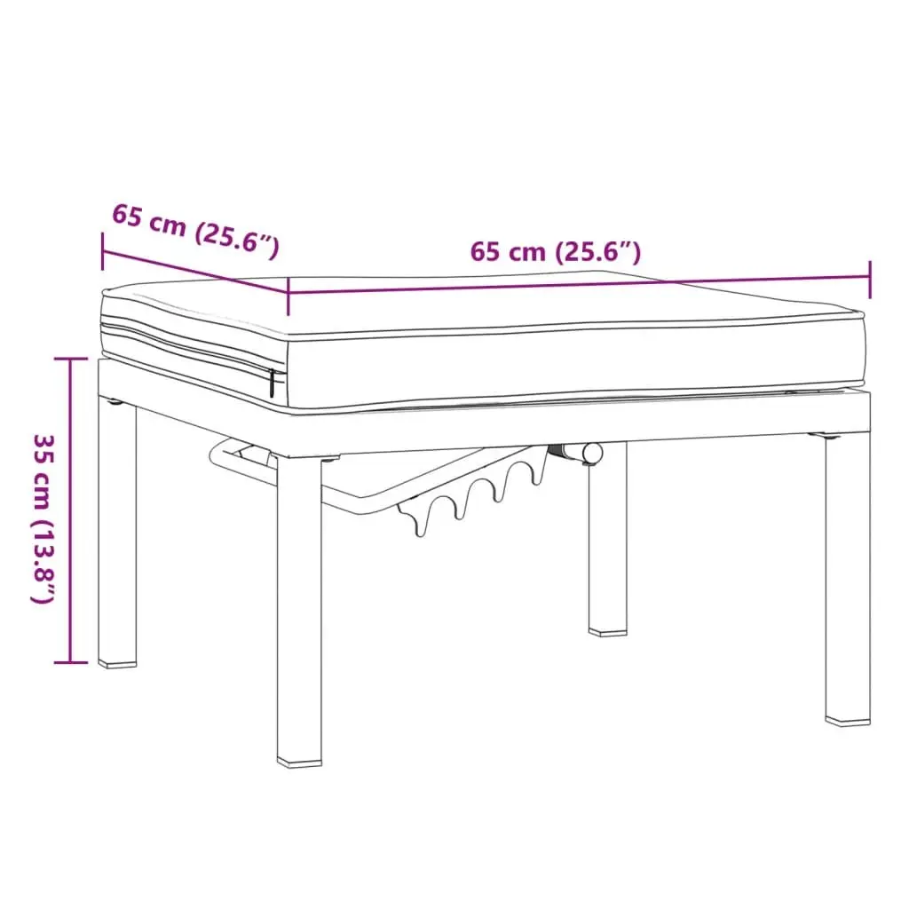 Garden Stool Black Adjustable Seat Panel with Cushion