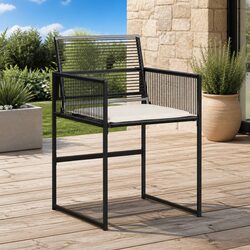 Efficient Black Poly Rattan Garden Chairs Set of 4