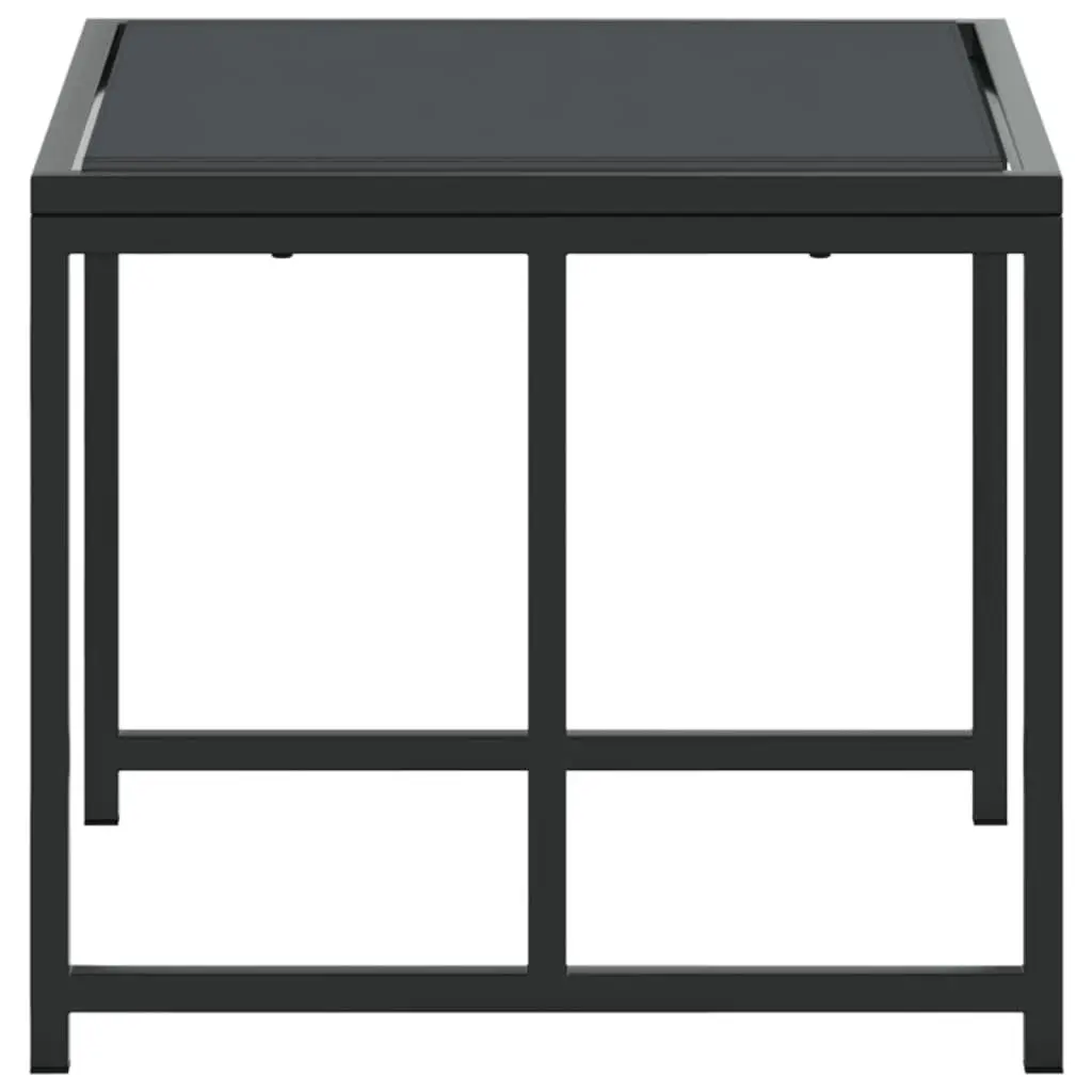 Garden Stools Black 4 Piece Steel Textilene Footrest Patio Lounge