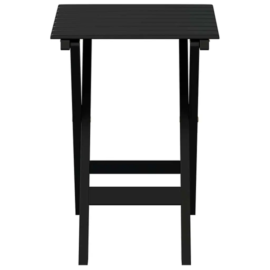 Foldable Side Table Black Poplar Wood Lightweight Portable Outdoor Indoor