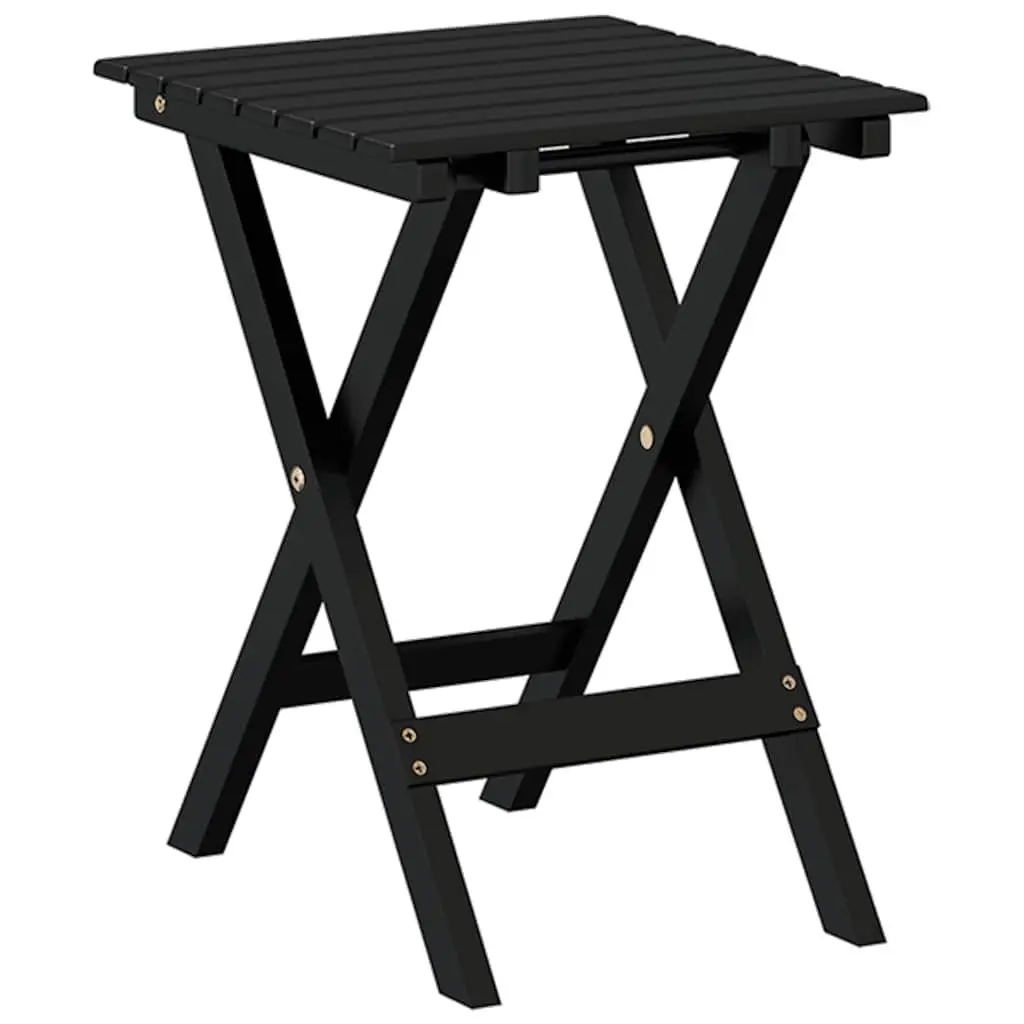 Foldable Side Table Black Poplar Wood Lightweight Portable Outdoor Indoor