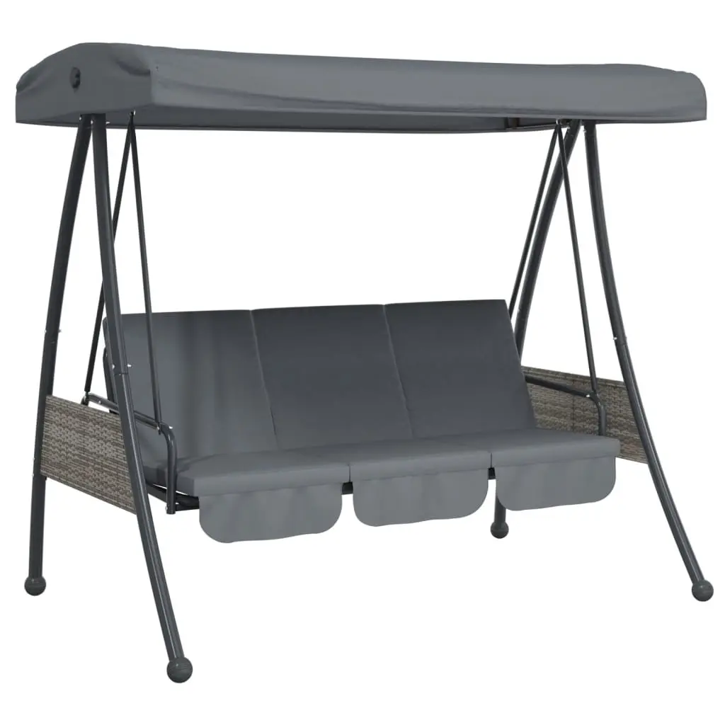 Garden Swing Bench 2-in-1 Adjustable Canopy Outdoor Porch Chair Lounge Seating
