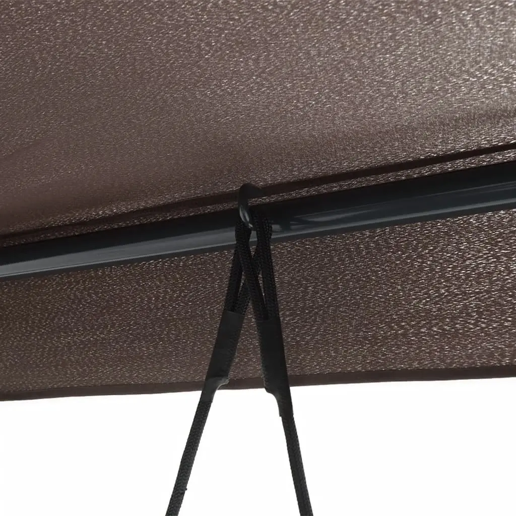 Garden Swing Bench Brown 2-in-1 Outdoor Seating with Canopy