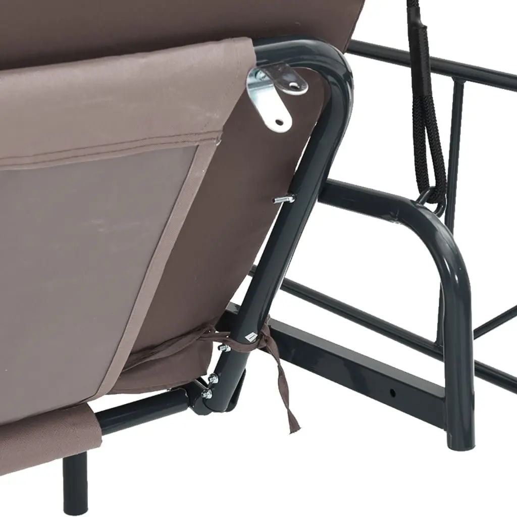 Garden Swing Bench Brown 2-in-1 Outdoor Seating with Canopy