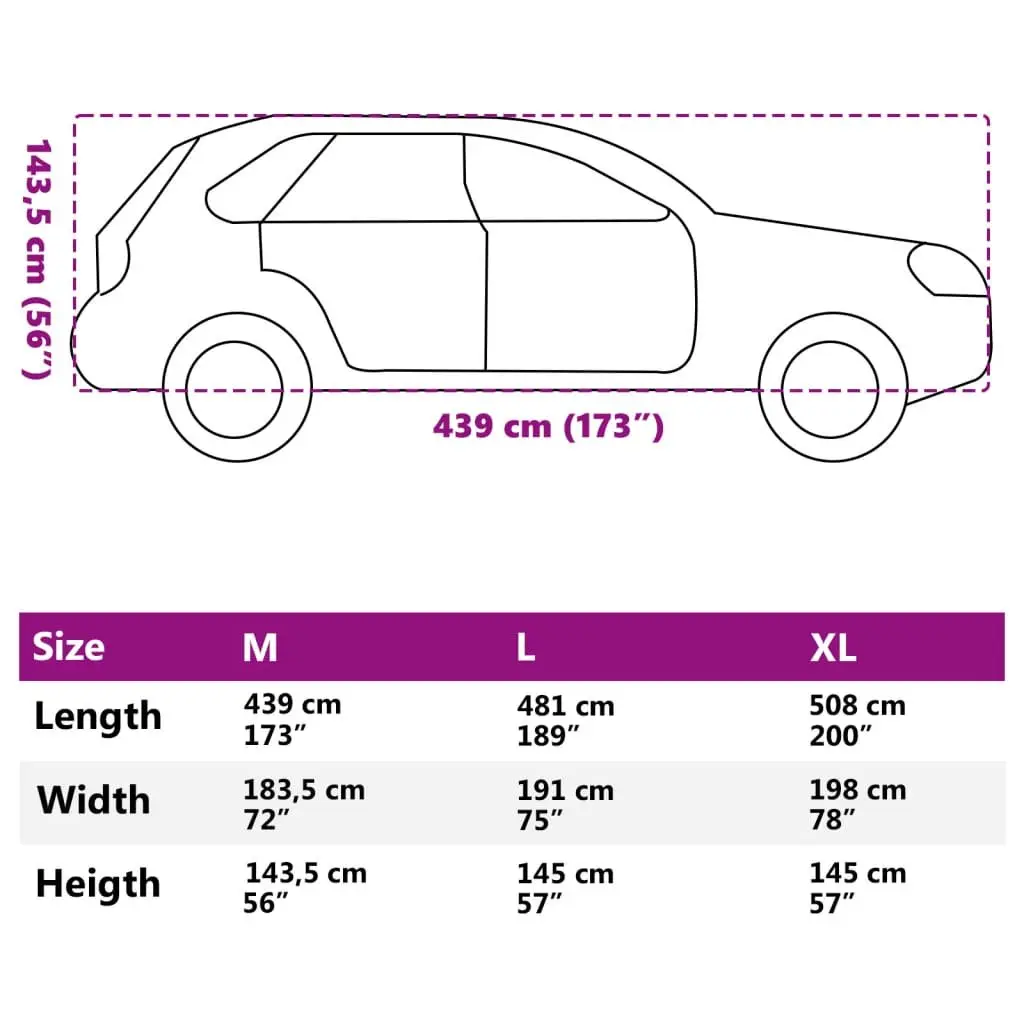 SUV Car Cover Grey M Non-Woven Fabric Windproof Storage Protection