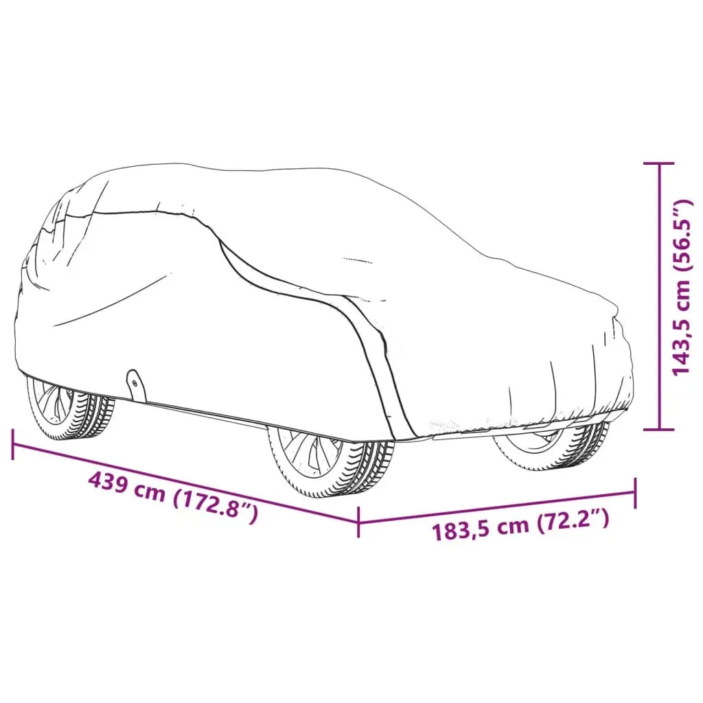 SUV Car Cover Grey M Non-Woven Fabric Windproof Storage Protection