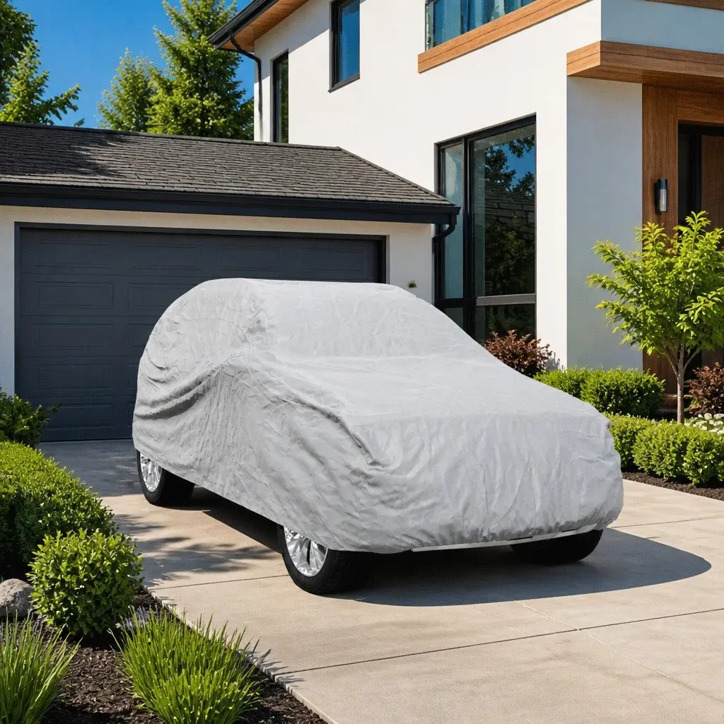 SUV Car Cover Grey XL Non-Woven Fabric Breathable Dust Protection