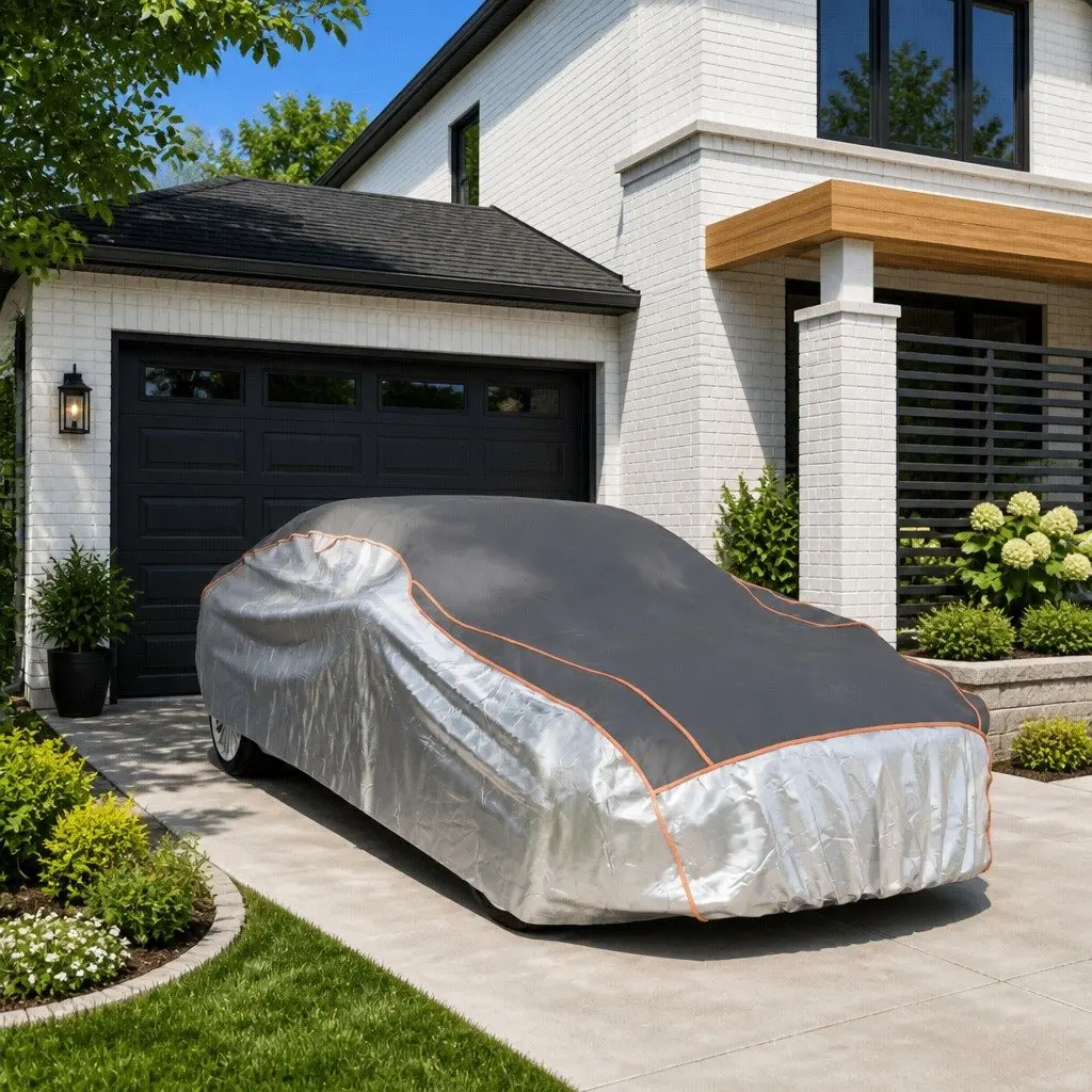 Sedan Car Cover Silver XXL Full Protection Hail Snow UV Outdoor Indoor Storage