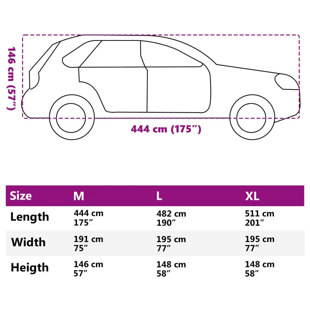 SUV Car Cover Silver Grey Full M Hail Protection UV Scratch Rain Snow Dust