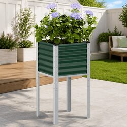 Compact and Sturdy Green Garden Planter Box 45x45x88 cm