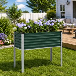 Concise Steel Green Planter Box for Your Garden