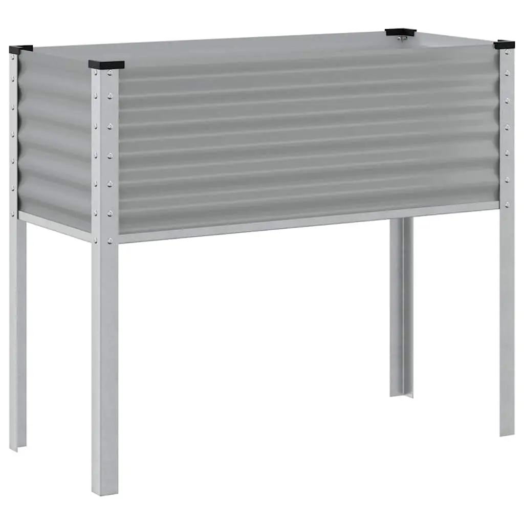 Garden Planter Box Steel Grey Outdoor Flowers Vegetables Herbs Patio Balcony