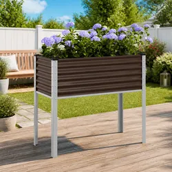 Compact and Sturdy Steel Planter Box for Your Garden