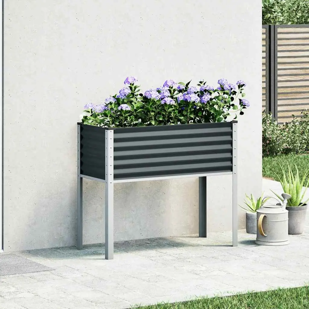 Steel Planter Box Anthracite 100x45x90 cm Outdoor Raised Flower Bed