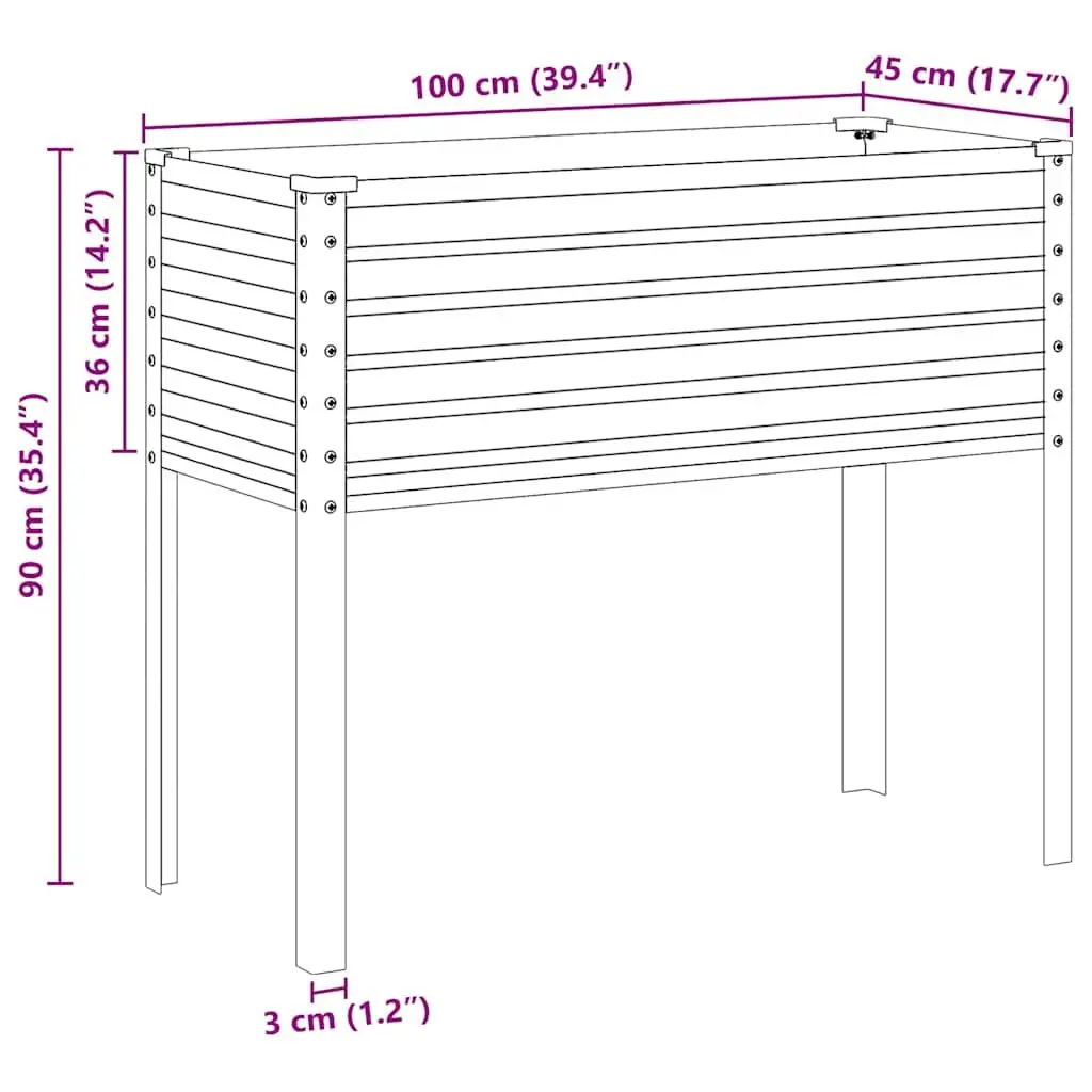 Steel Planter Box Anthracite 100x45x90 cm Outdoor Raised Flower Bed
