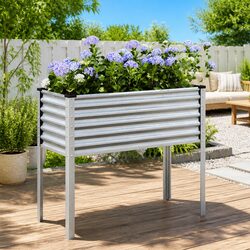 Compact Galvanised Steel Garden Planter Box