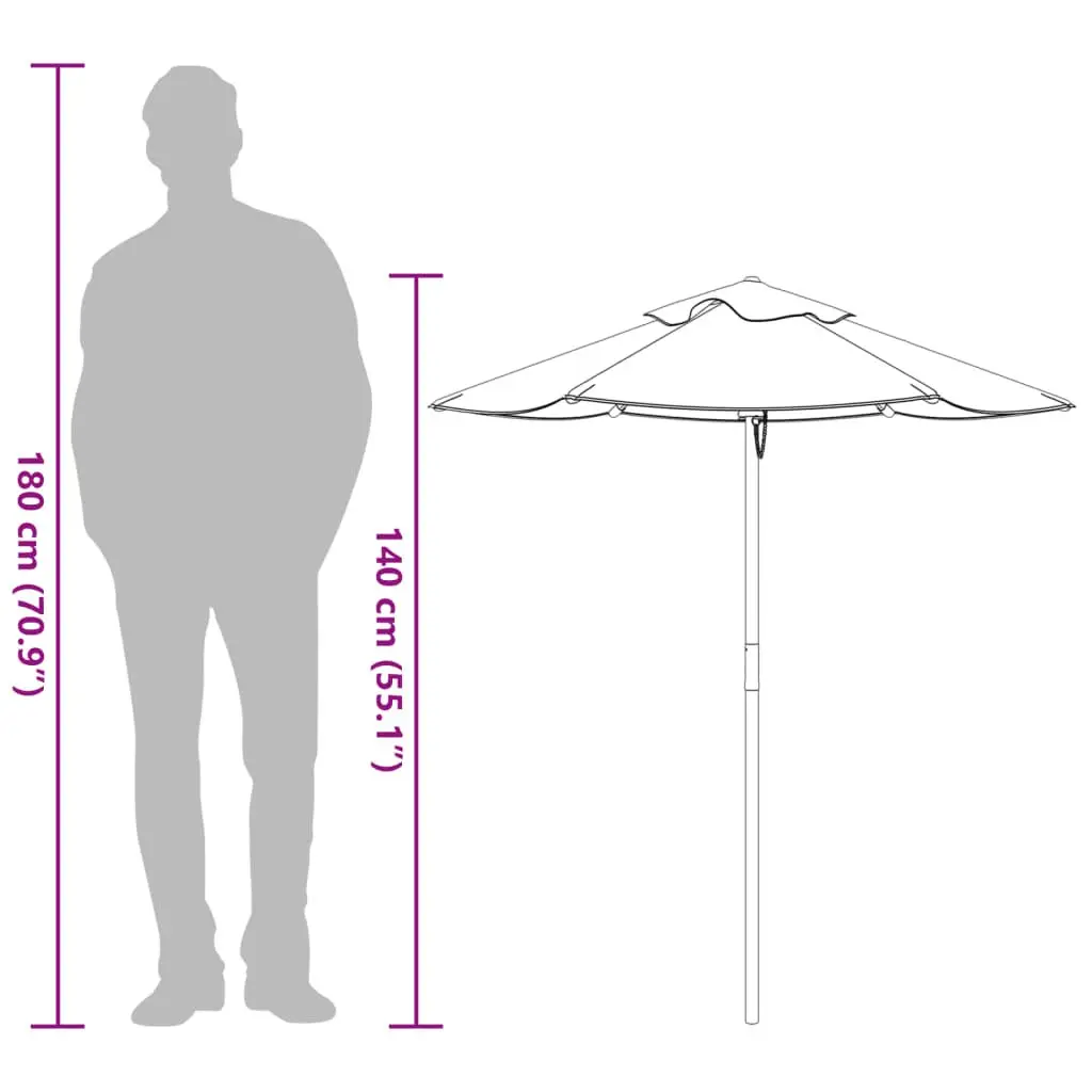 Kids Garden Umbrella Multicolour 120cm Diameter Wooden Pole Sunshade