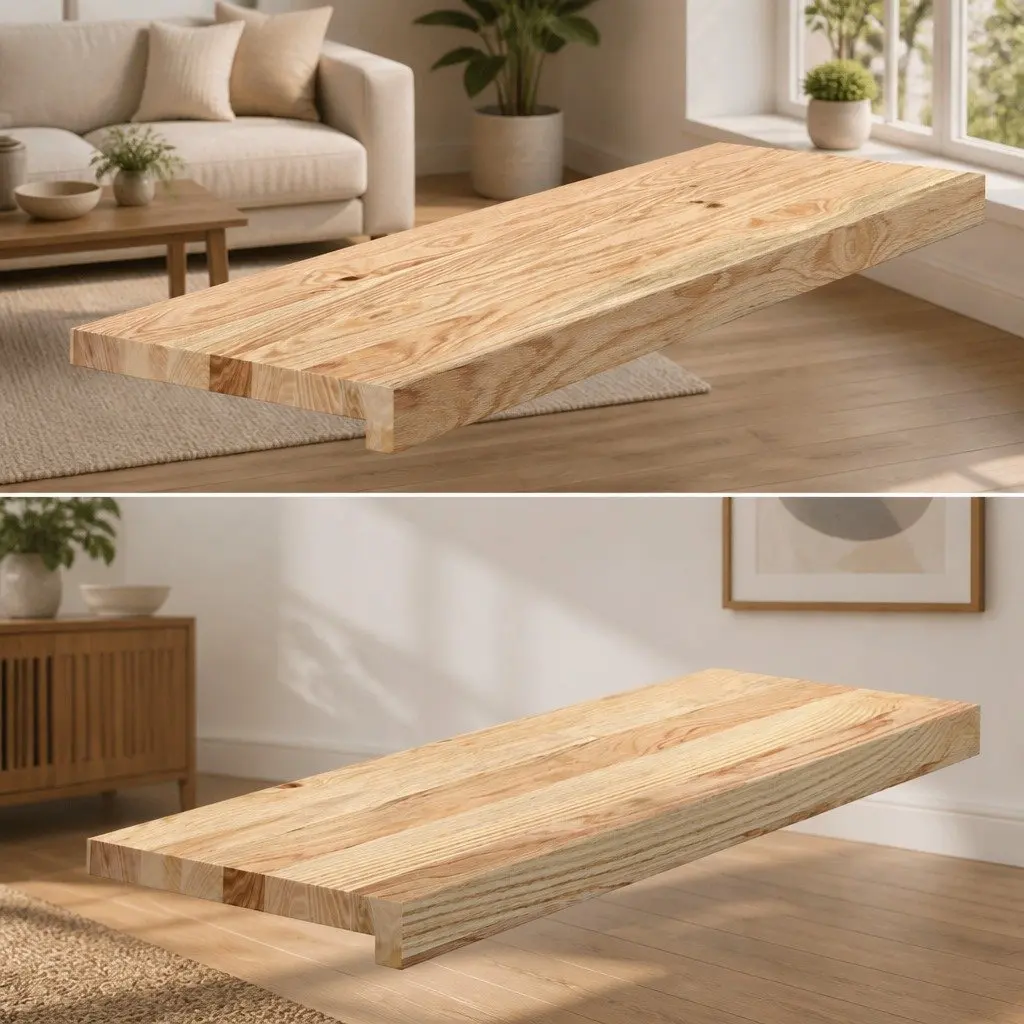 Window Sills Brown Solid Oak Wood Untreated 80x25x2 cm Interior Ledge 2 Piece
