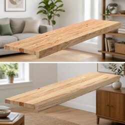 Wooden Window Sills Natural Oak Untreated 100x25x2 cm, Set of 2