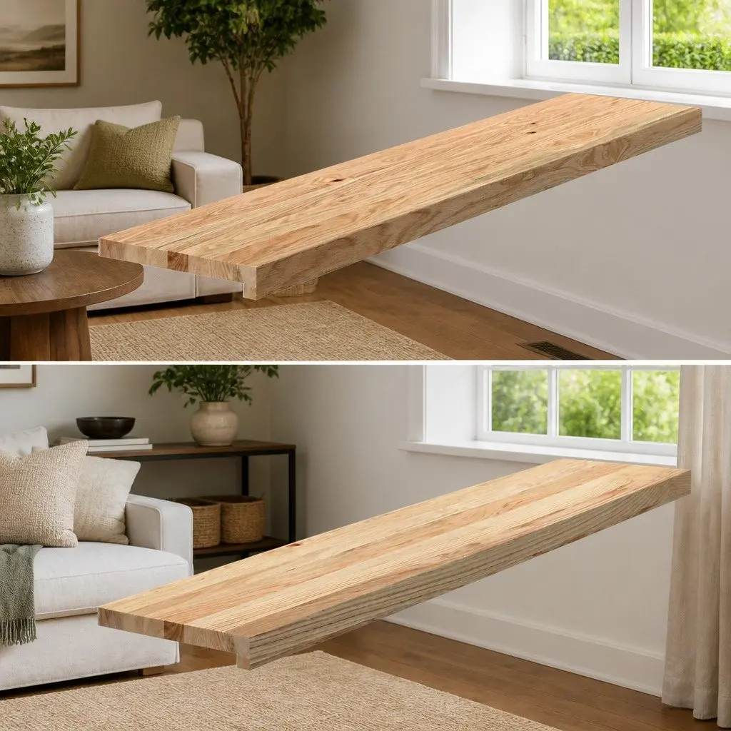 Window Sills Brown 120x25x2 cm Solid Oak Wood Untreated Natural Ledge Board 2 Pcs