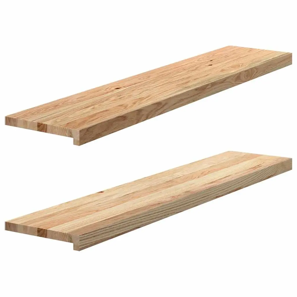 Window Sills Brown 120x25x2 cm Solid Oak Wood Untreated Natural Ledge Board 2 Pcs