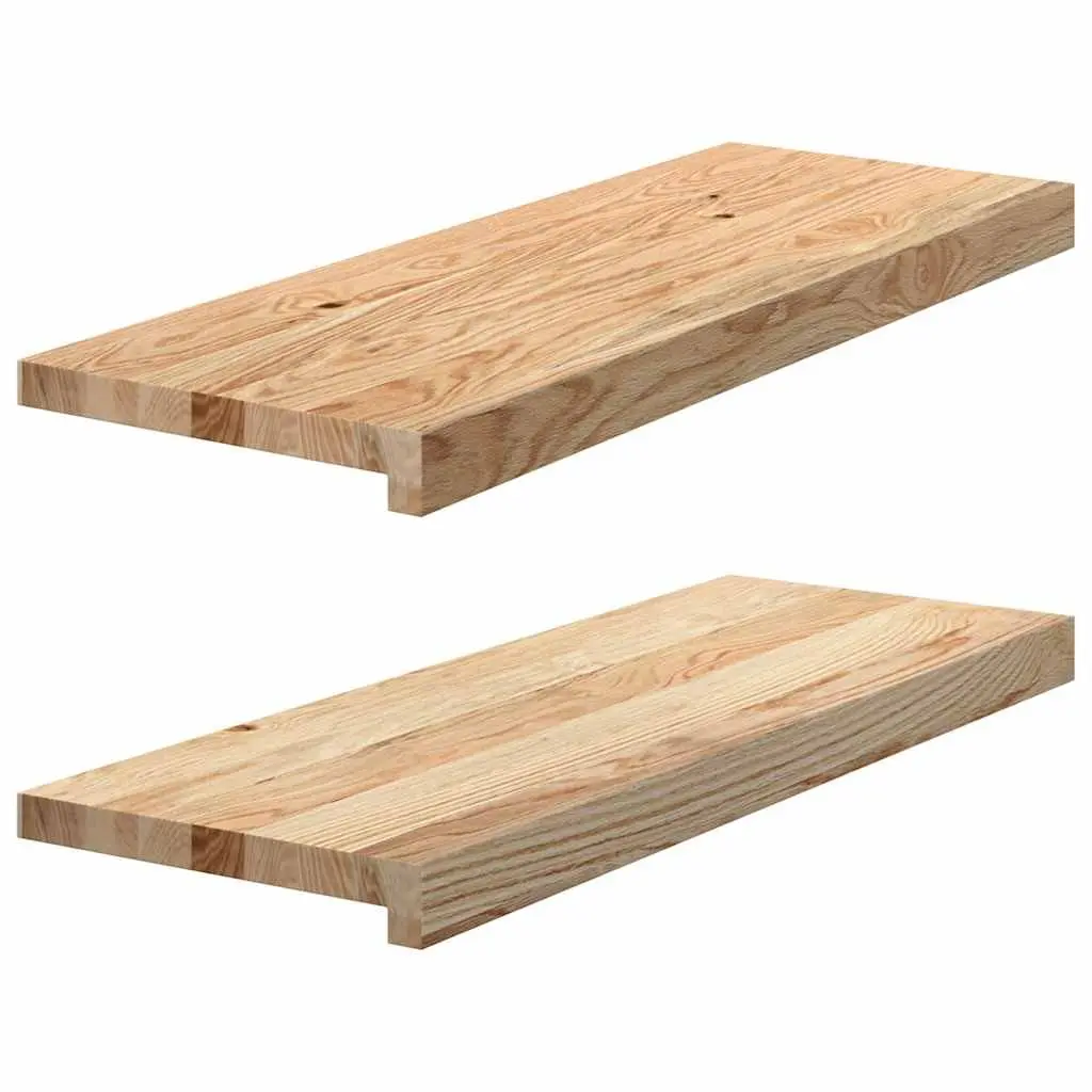Window Sills 2 pcs Untreated Solid Wood Oak 70x30x2 cm Brown Natural Ledge
