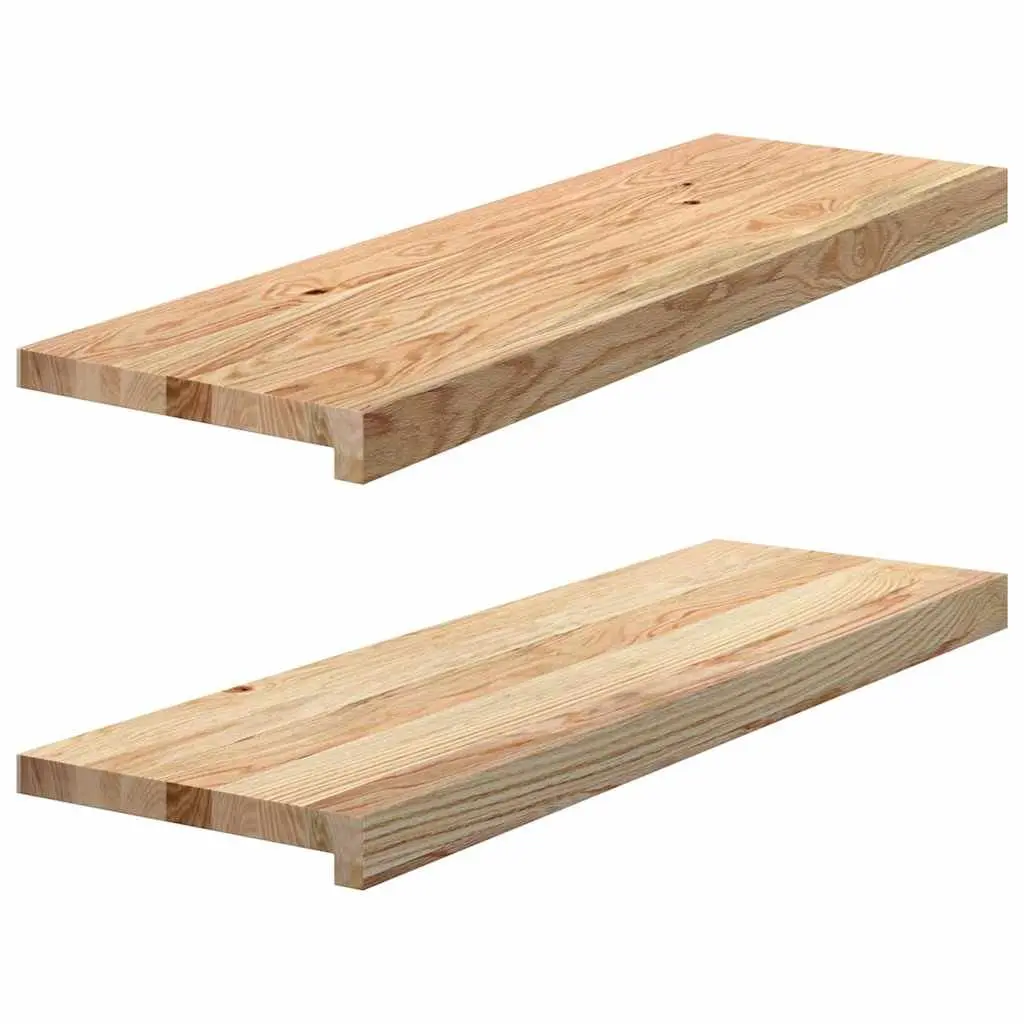 Window Sills Brown 80x30x2 cm Solid Oak Wood 2 Piece Untreated Natural Ledge