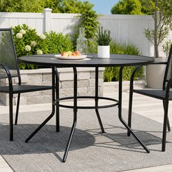 Confidently Built Anthracite Round Patio Table 110cm