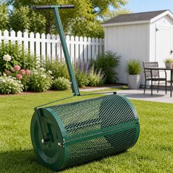 Compost Spreader 75L Garden Lawn Roller Fertilizer Manure Aerator Tool Steel