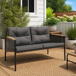 Concise Garden Bench with Cushions 116cm
