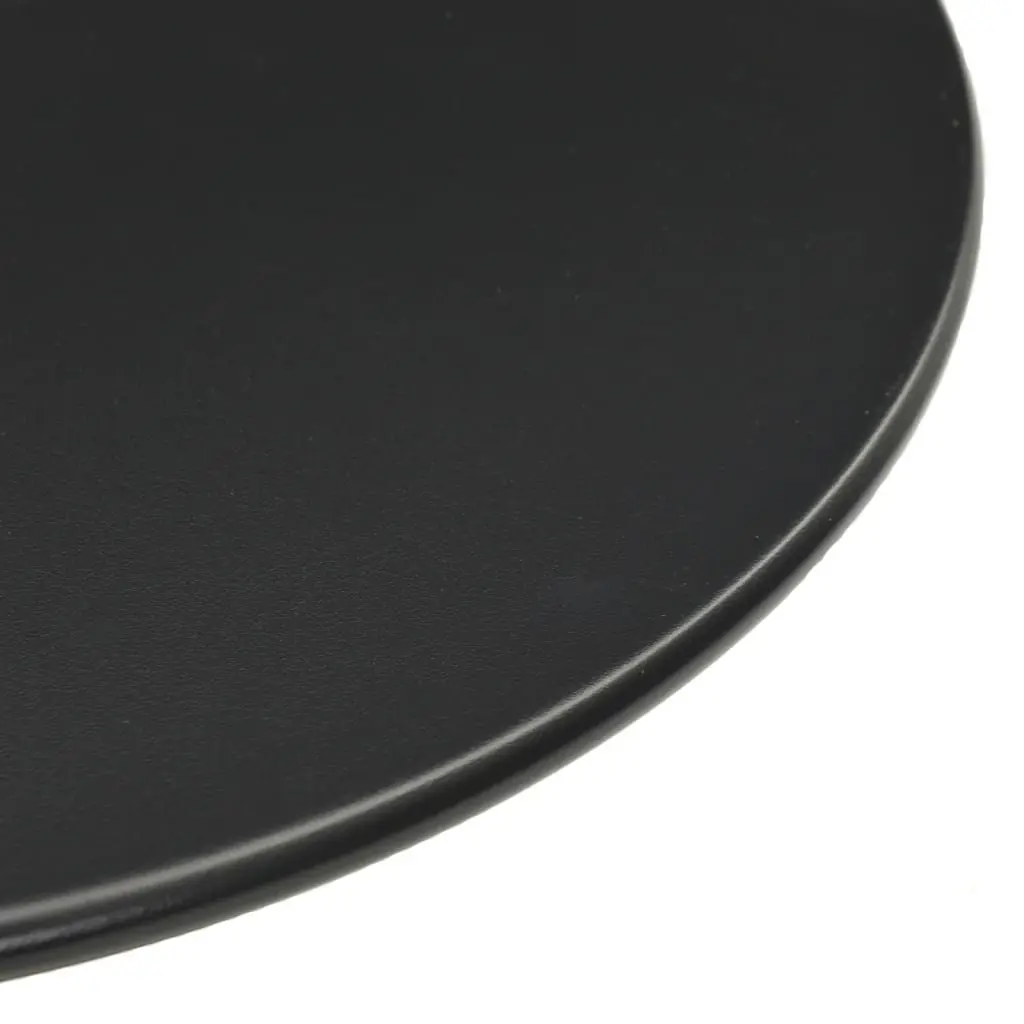 Round Garden Table Black Ø50cm Steel Frame Outdoor Dining Height 72cm