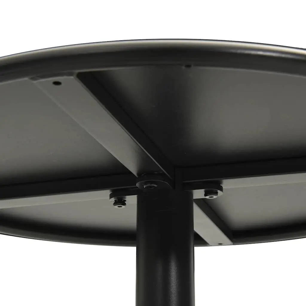 Black Round Steel Frame Garden Table Ø60cm Outdoor Dining Patio Furniture